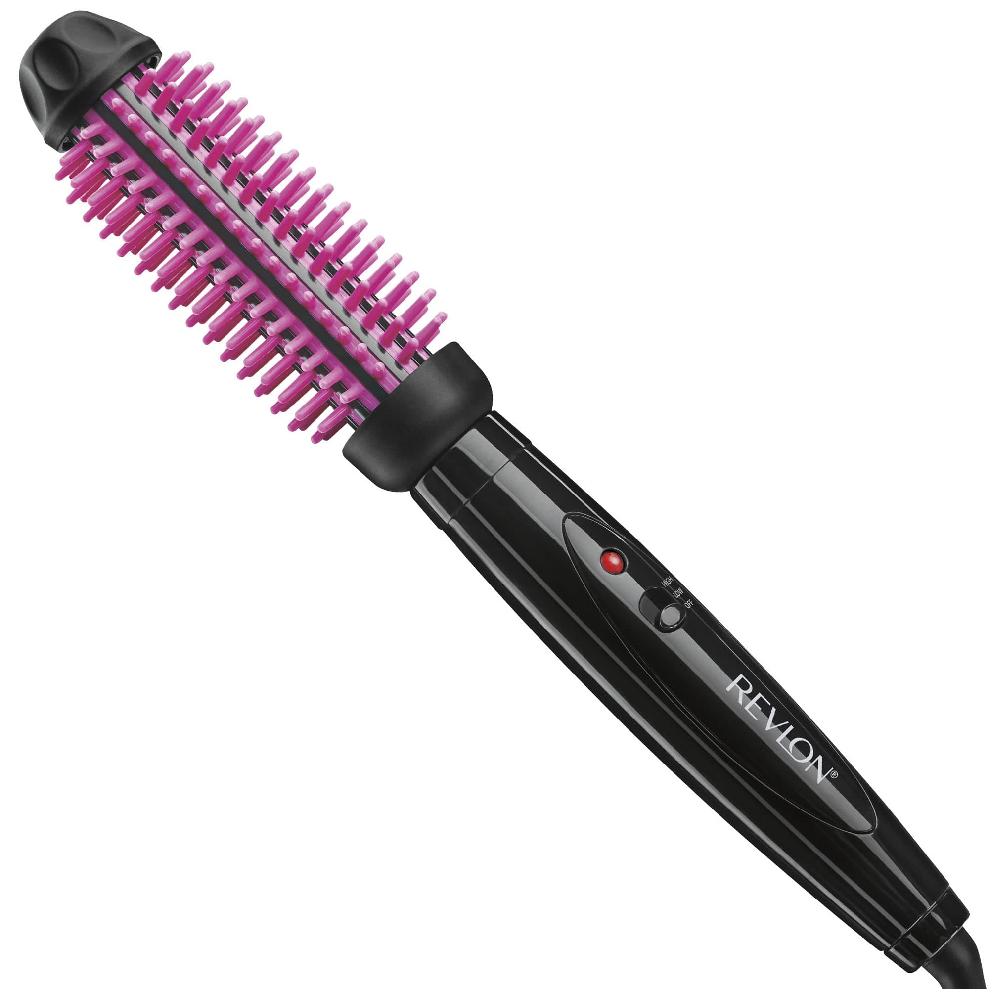 Escova De Modelagem De Cabelo Revlon Silicone Bristle Aquecida 2,54 Cm Preta