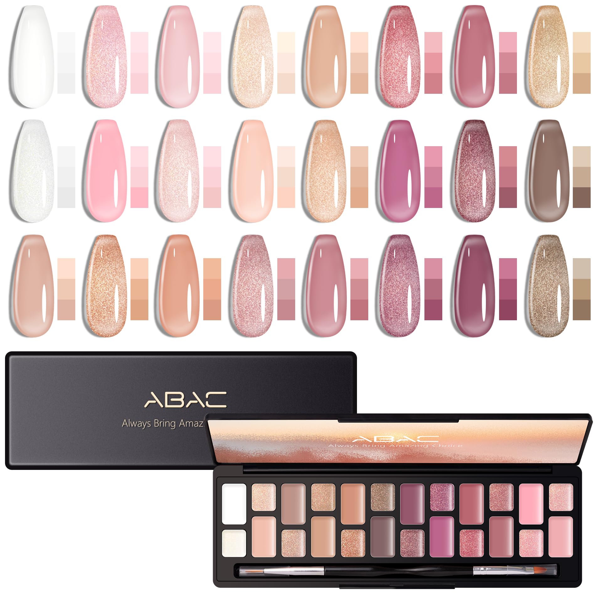 Conjunto De Esmaltes Abac Solid Jelly Gel 24 Cores Rosa Nude