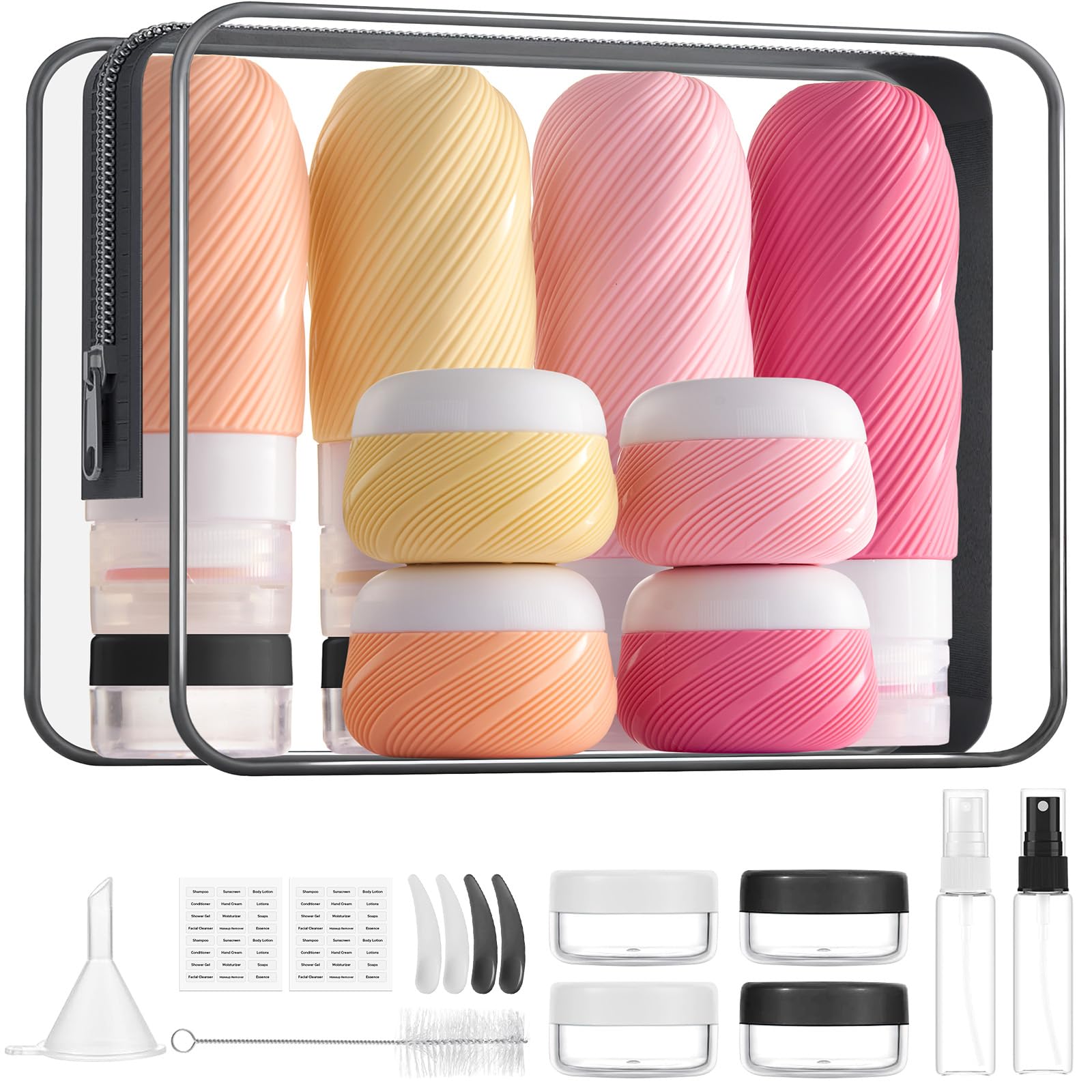 Conjunto De Garrafas De Viagem Litbear, Pacote Com 23 Unidades, Aprovado Pela Tsa, Com Bolsa Transparente