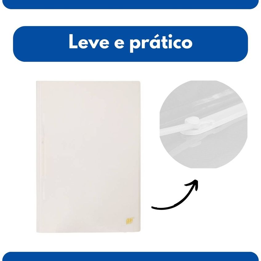 Pasta Grampo Trilho Ofício Yes Transparente Cristal Arquivo Escolar Aula Documentos Folhas Papel - imagem 3