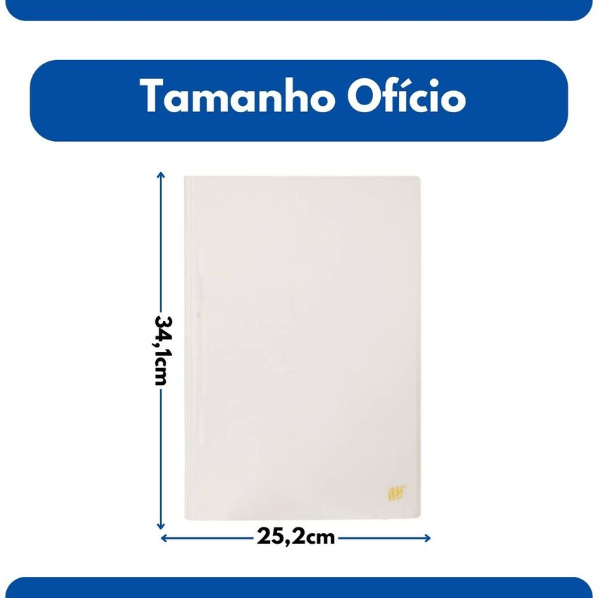 Pasta Grampo Trilho Ofício Yes Transparente Cristal Arquivo Escolar Aula Documentos Folhas Papel - imagem 4