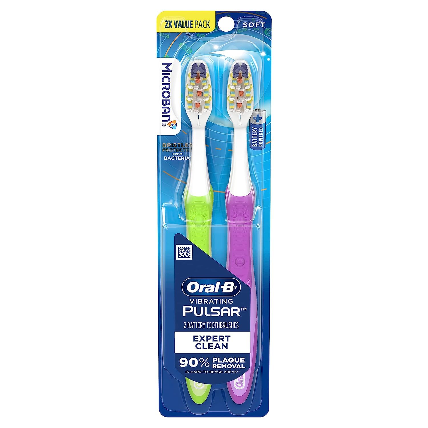 Escova De Dentes Com Bateria Oral-b Pro-health Pulsar Soft Blue, Pacote Com 2