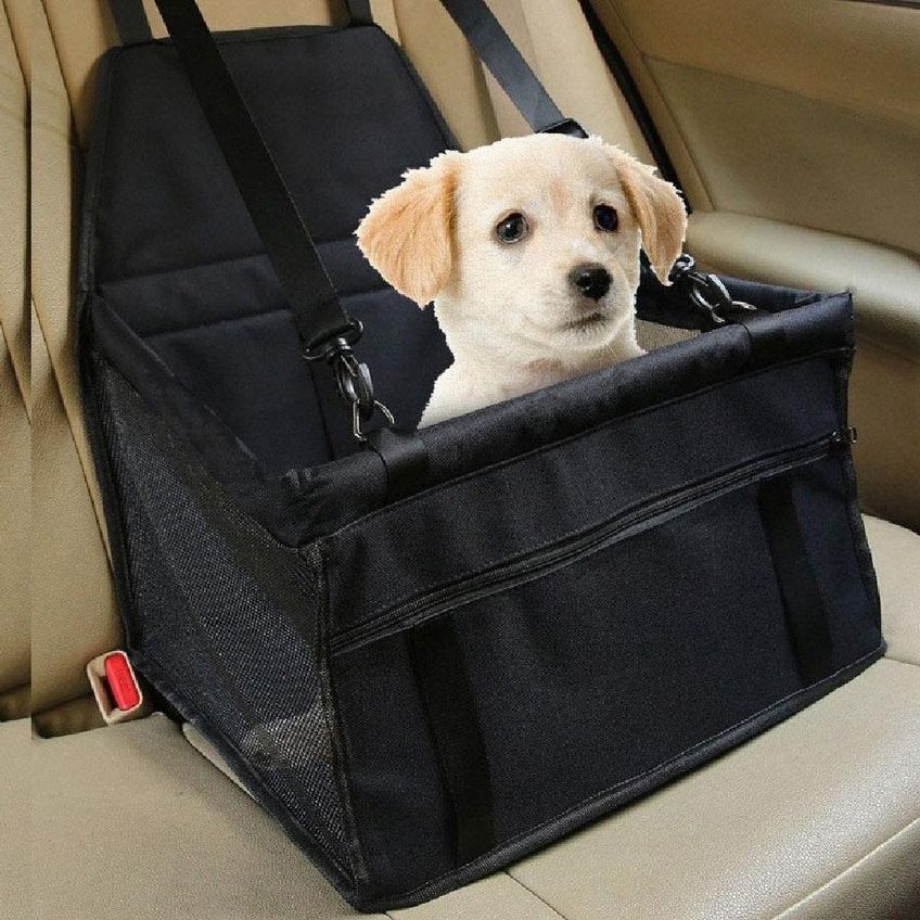 Cadeirinha Pet Assento Cachorro Gato Carro Viagem Passeio Dobravel Bolso Preta - imagem 4