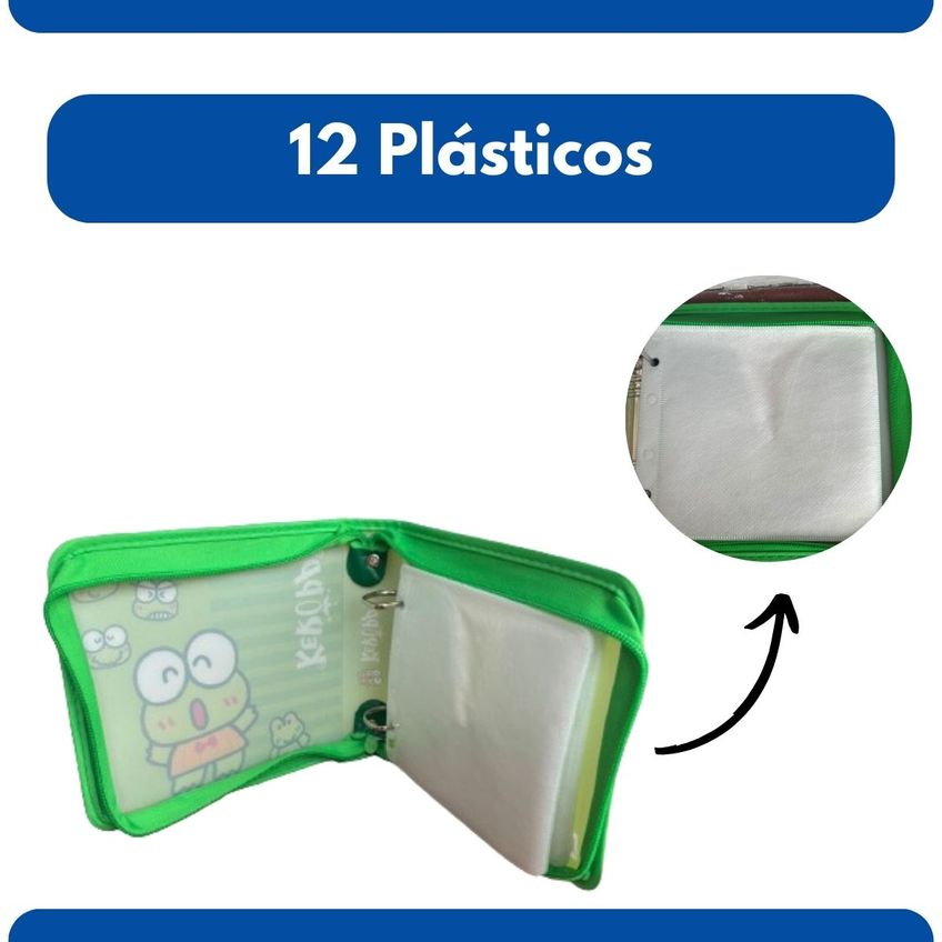 Porta Objeto Cd Yes Keroppi Verde Com 12 Plásticos Lacrado Compacto Prático Video Música Organização - imagem 3