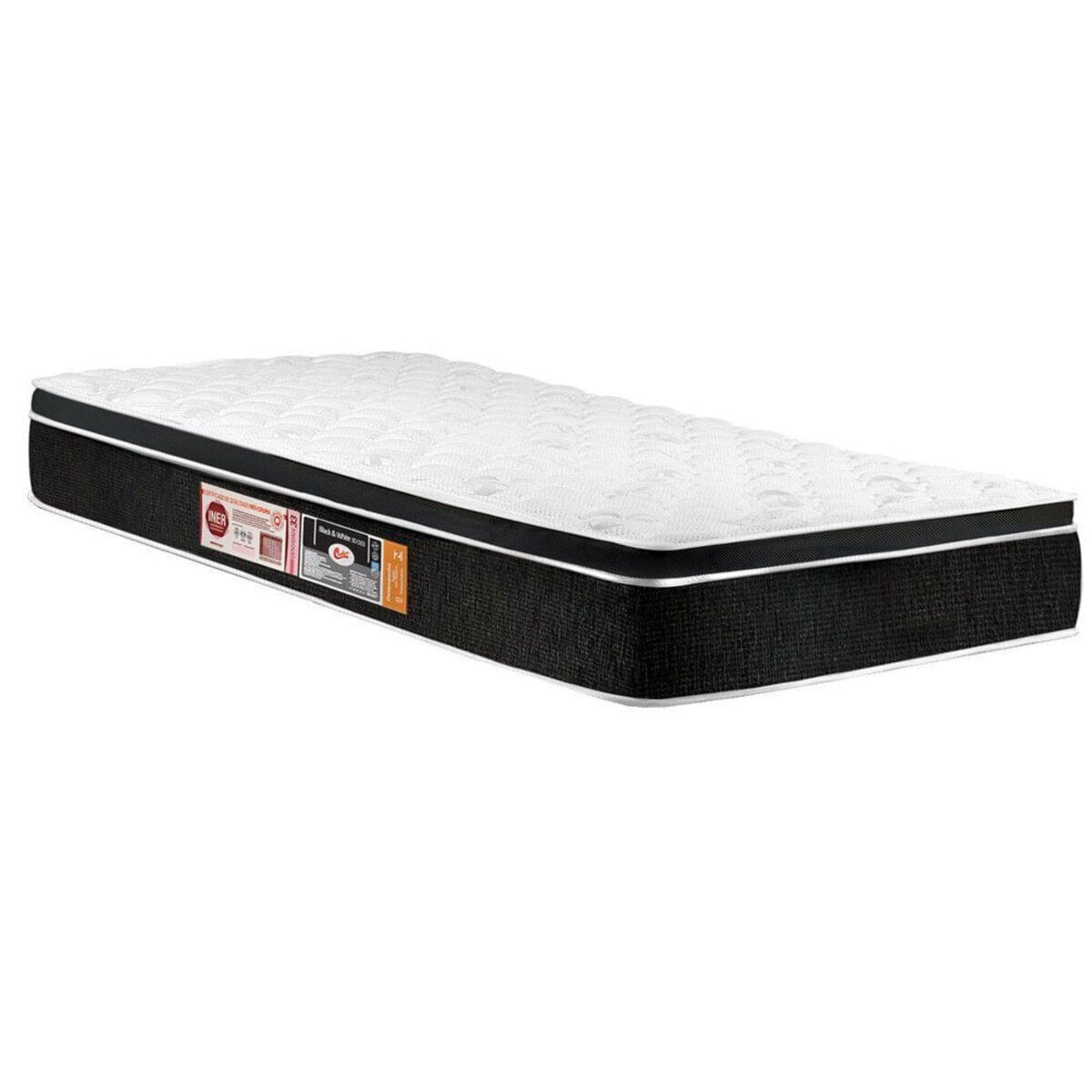 Colchão Solteiro Castor Black E White Air One Face D33 88x188x23