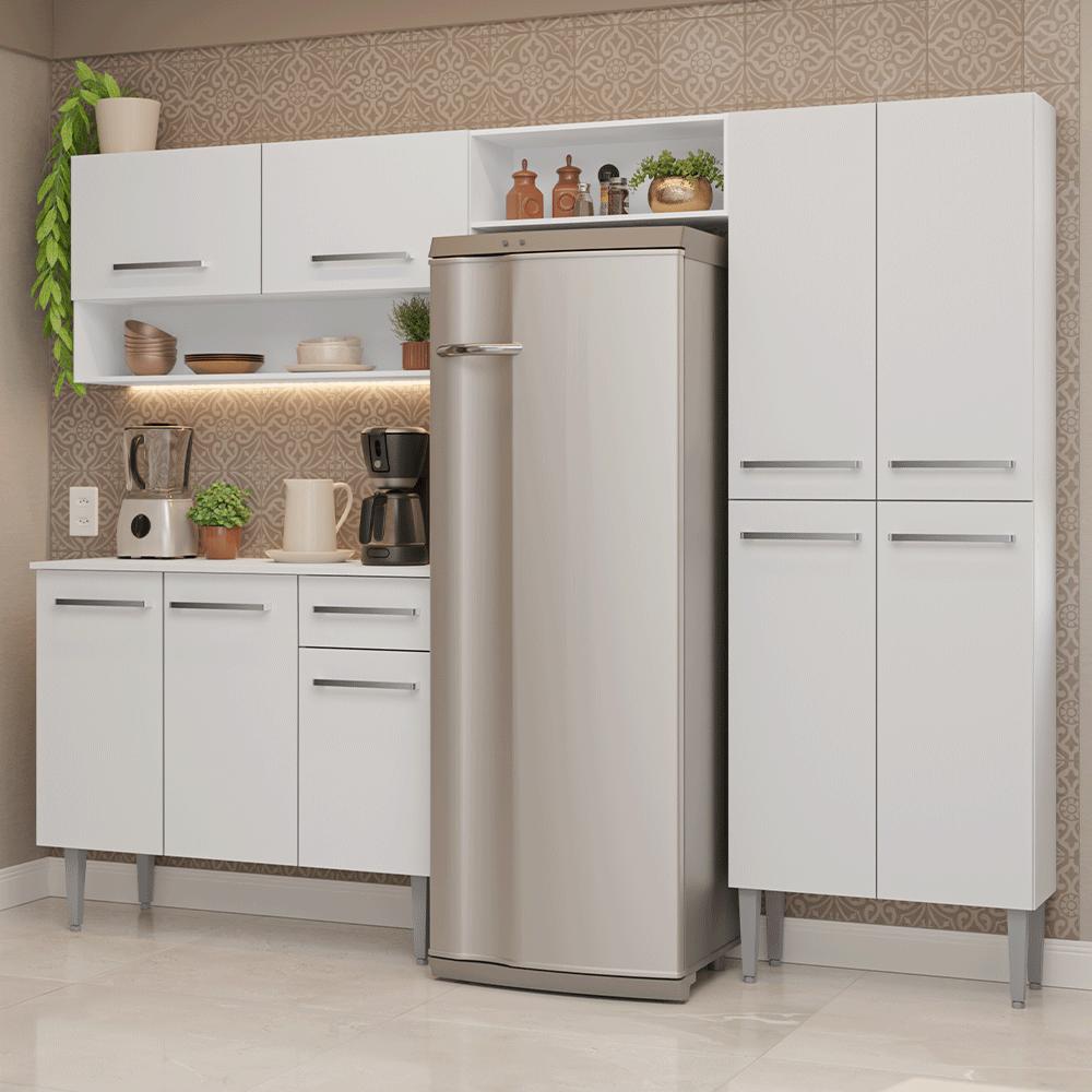 Armário De Cozinha Completa 229cm Branco Emilly Madesa 17