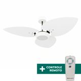 Ventilador De Teto Com Controle Remoto Natuvent Dahlia Led 3 Pás Madeira Branco - 4000k Branco Neutro, Luz Neutra - 220v
