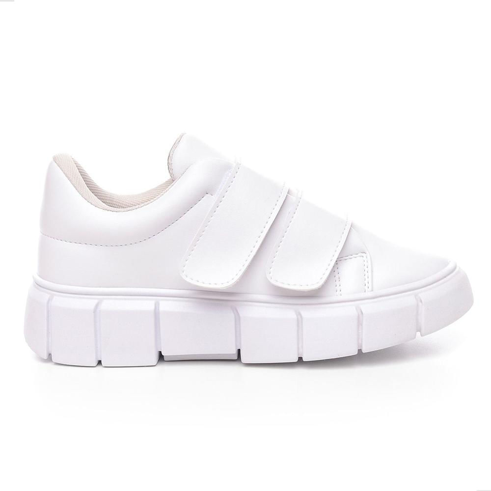 Tênis Feminino Elegante Duas Tiras Branco 36