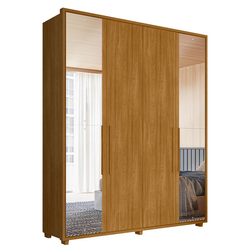 Guarda Roupa Casal Greco 4 Portas Cumaru Com Espelho - Madetec
