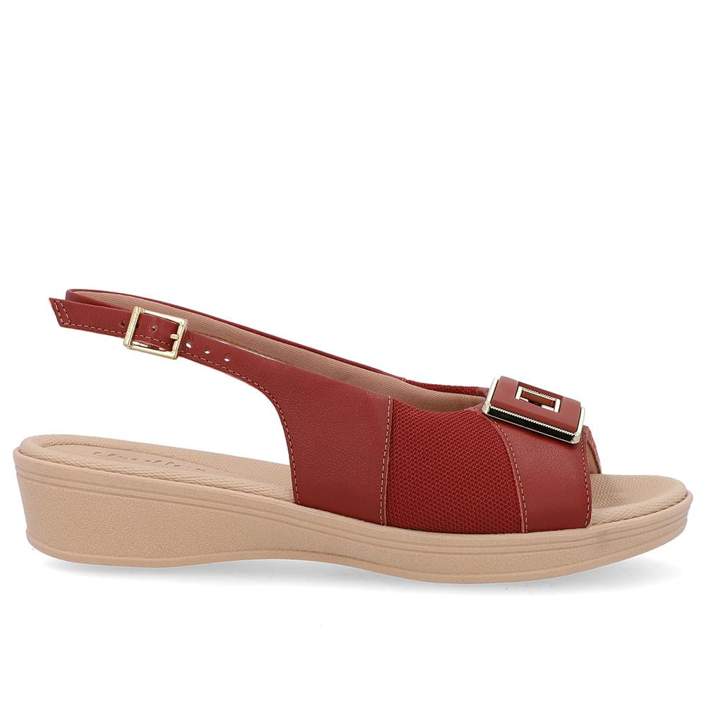 Slingback Usaflex Joanetes Couro Anabela Ref Ud04003 Marrom 37