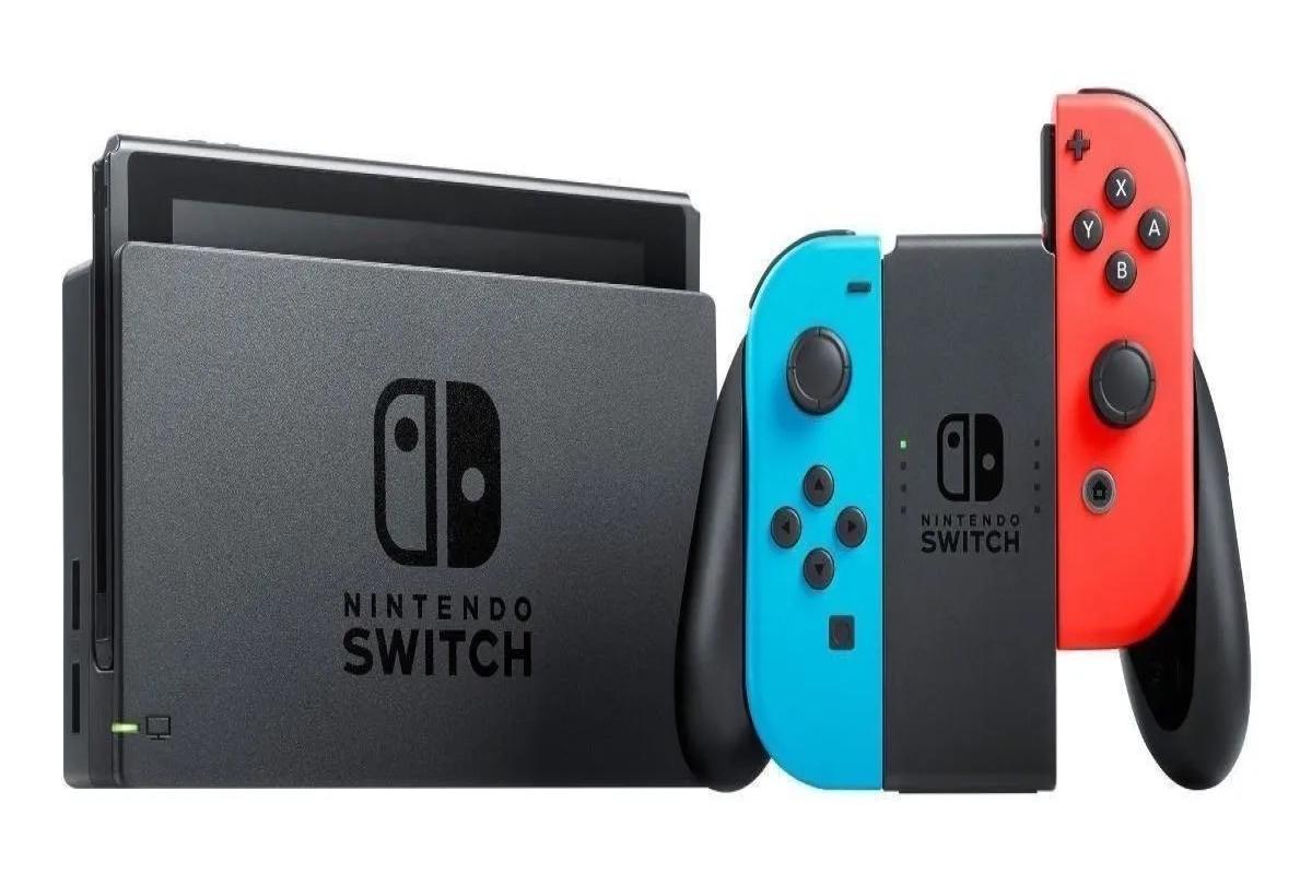 Console Nintendo Switch V2, 32gb, Preto - Joy-con Vermelho E Azul