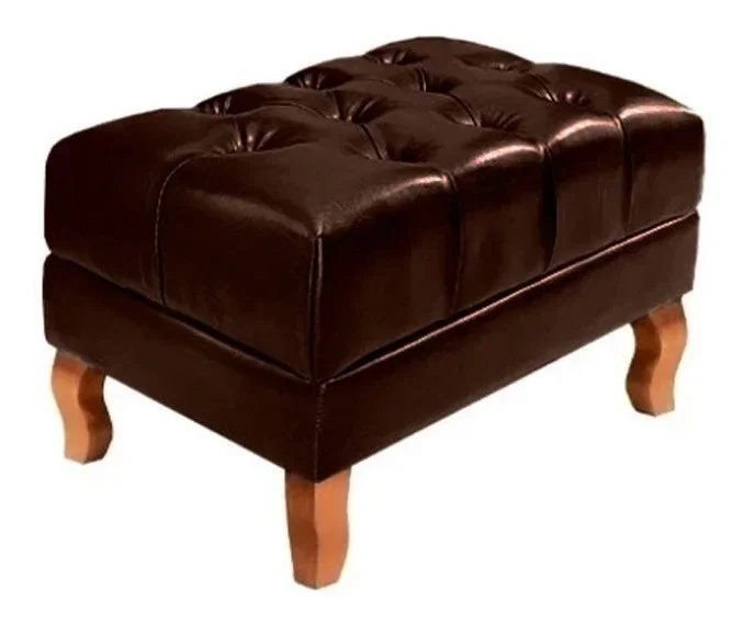 Puff Banqueta Chest Elisabeth Design Clássico Marrom Café