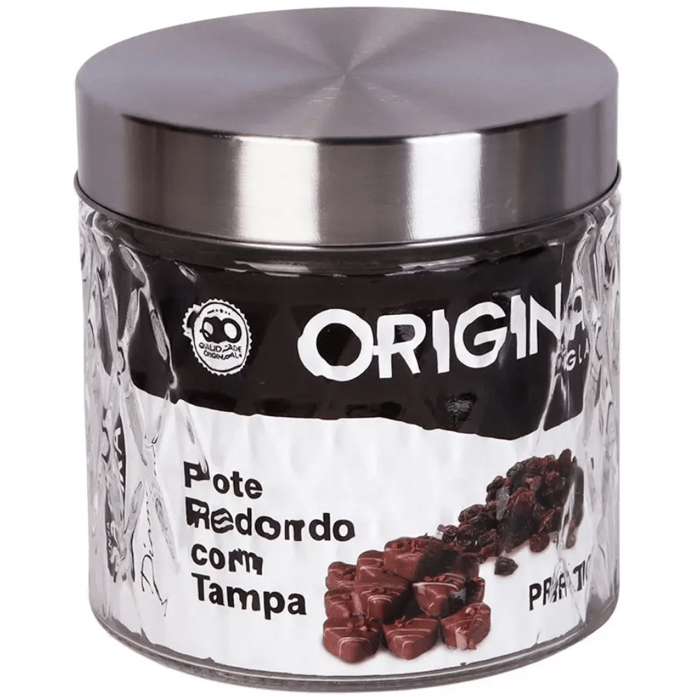Pote De Vidro Redondo Com Tampa 750ml Original Glass