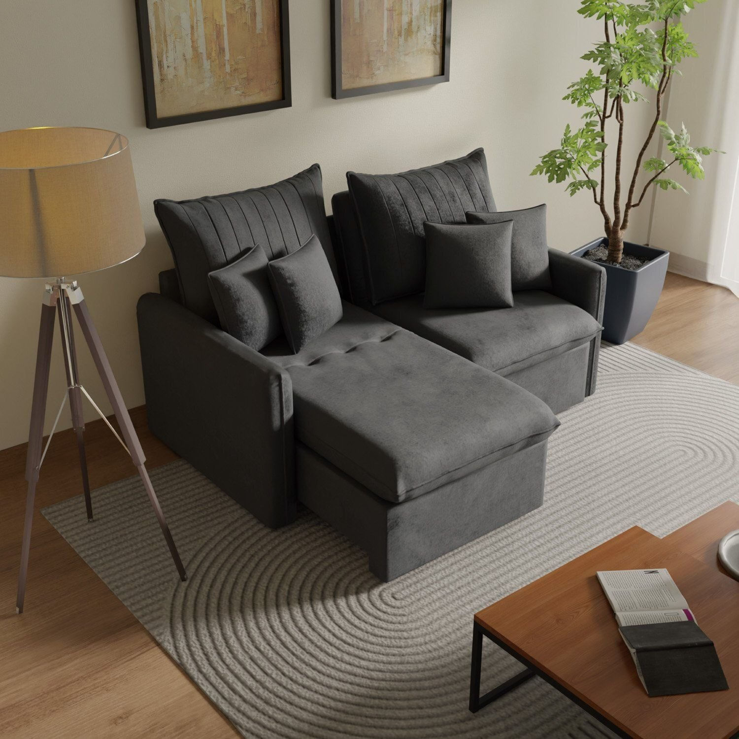 Sofá Cama Retrátil E Reclinável 180cm Colibri Cabecasa Madeiraoriginals Grafite