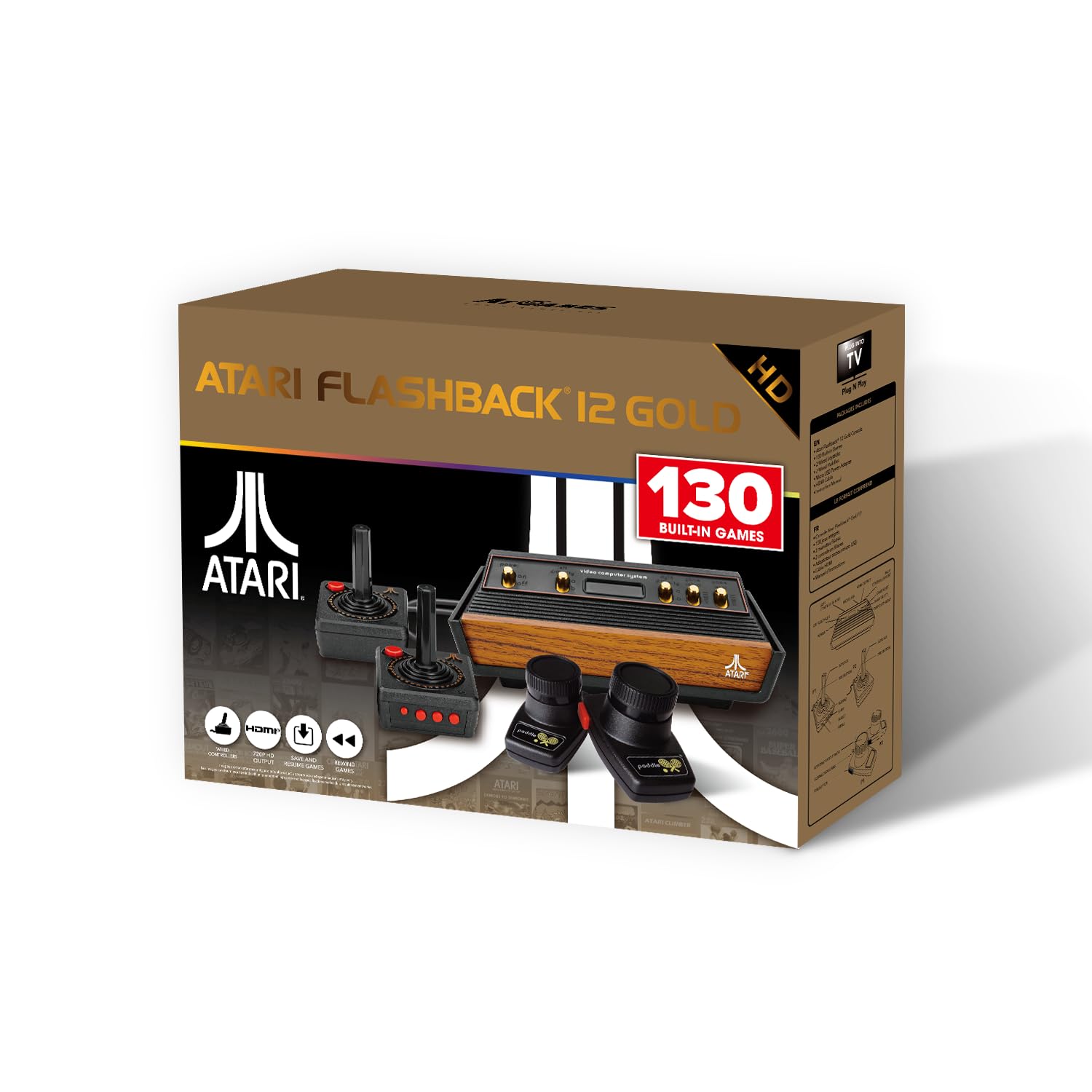 Consola De Jogos Atari Flashback 12 Gold Com 130 Jogos Hdmi