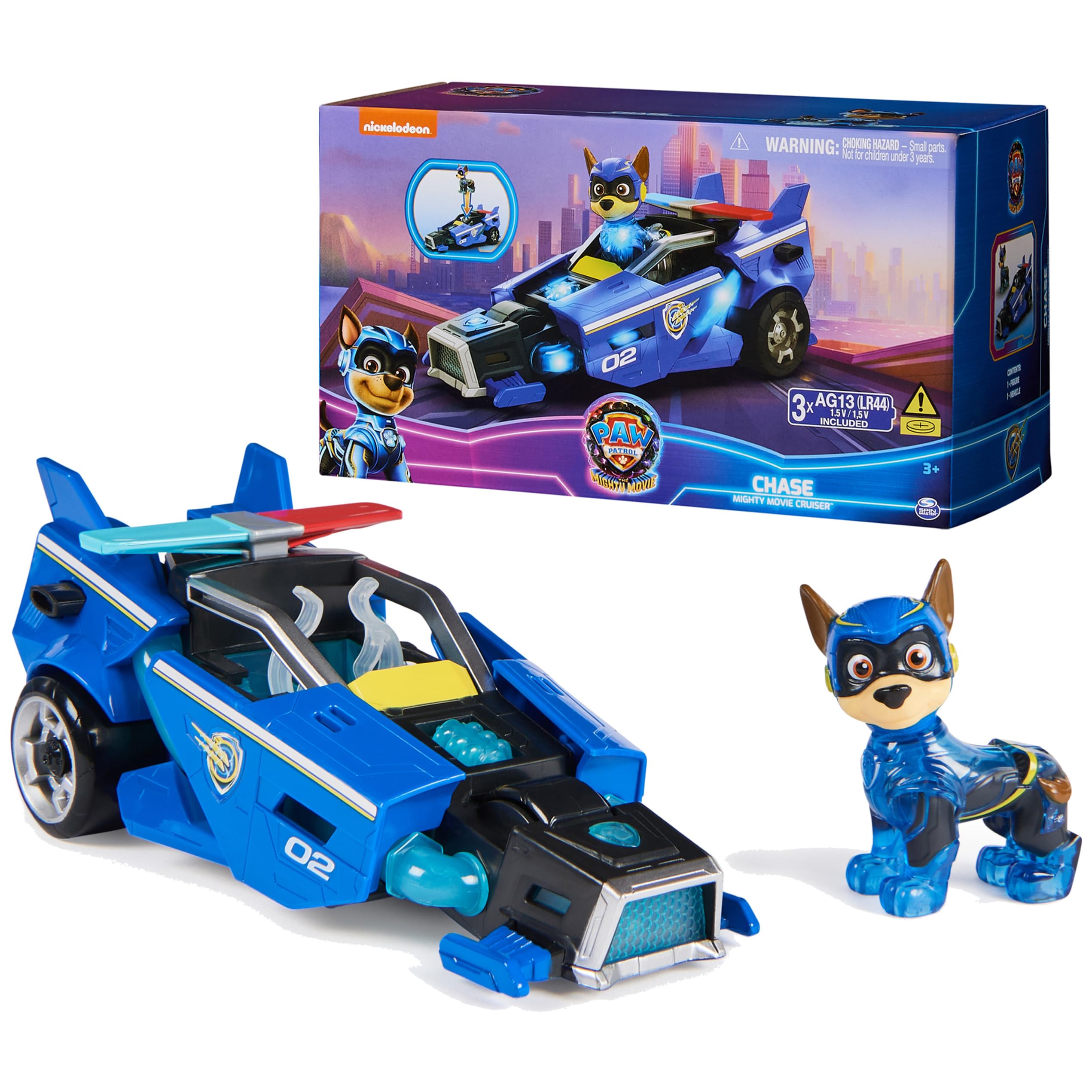 Toy Car Paw Patrol Chase Mighty Pups Com Luzes E Sons