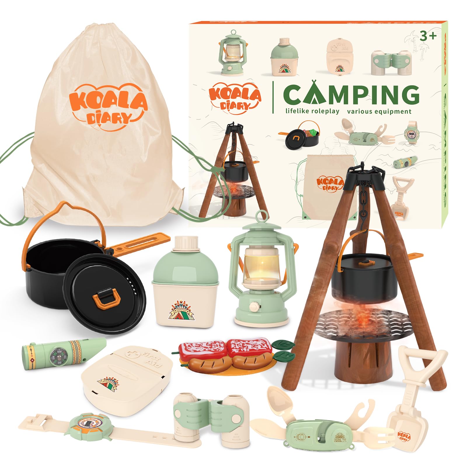 Conjunto De Brinquedos De Acampamento Koala Diary Kids Pretend Play 3-10 Anos