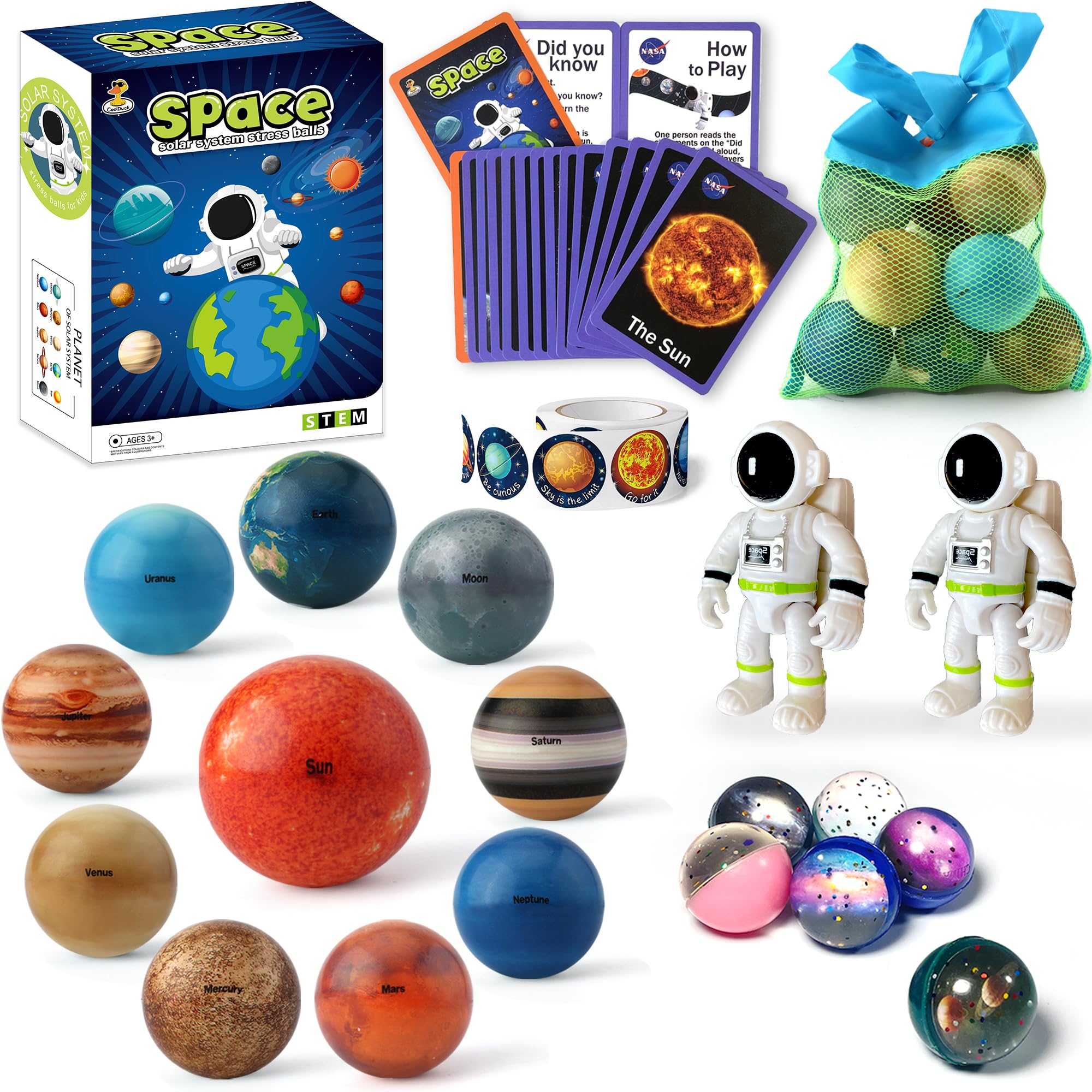 Conjunto De Brinquedos Solar System Planets Com Astronautas E Bolas De Estresse