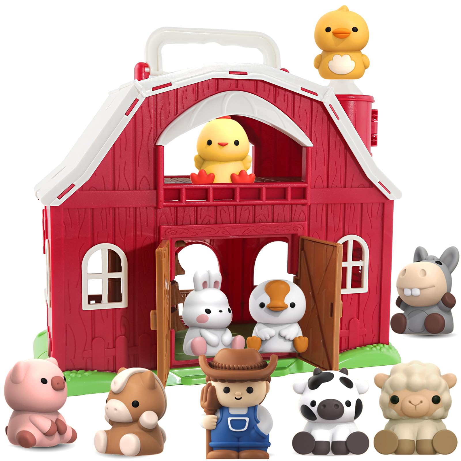 Brinquedo Farm Animals Big Barn Letapapa Para 1-3 Anos Com Bonecos