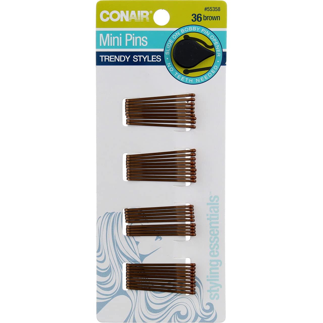 Hairpin Conair Conai 36 Mini Bob Pon Size Pw, Pacote Com 2