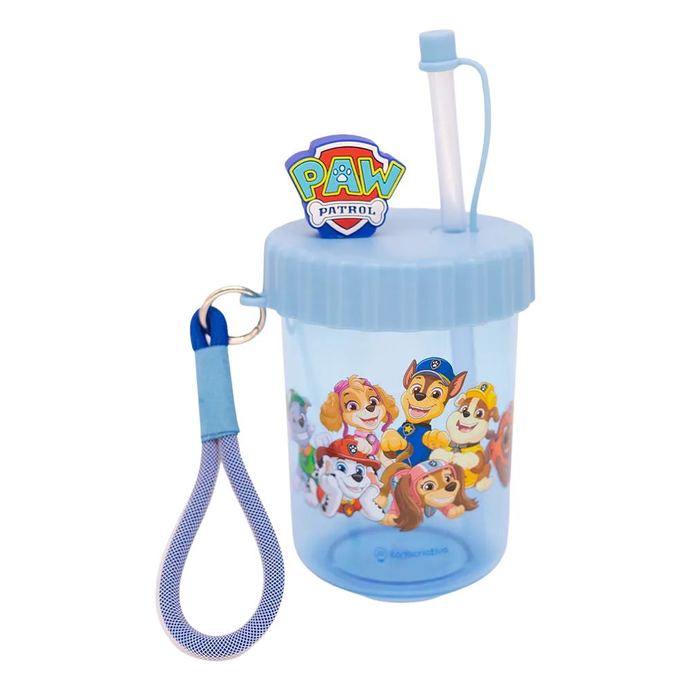 Copo Canudo Flip Patrulha Canina 500ml Azul Zona Criativa - 10026557