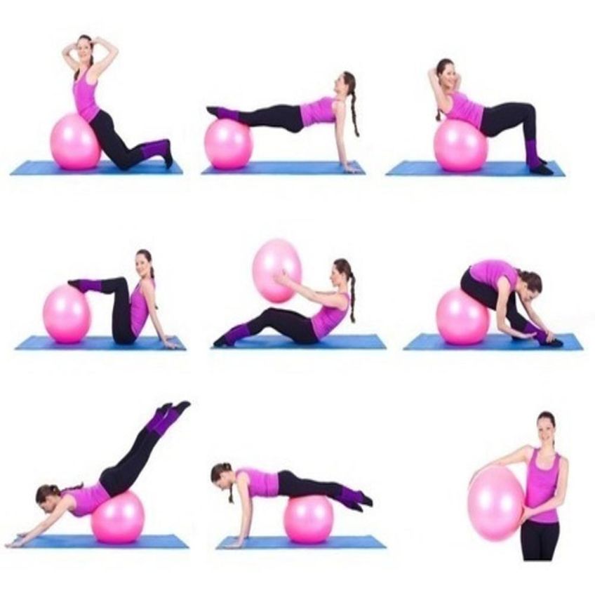 Pilates Yoga Bola Funcional 75cm Suica Fisioterapia Suporta 180kg Premium Exercicios Em Casa - imagem 3