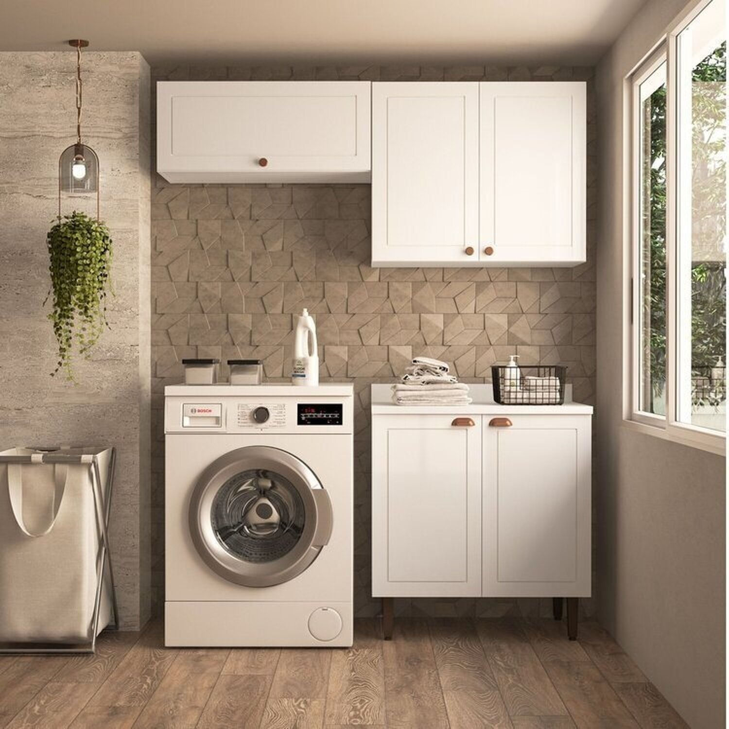 Conjunto Para Lavanderia Pérola Yescasa Branco