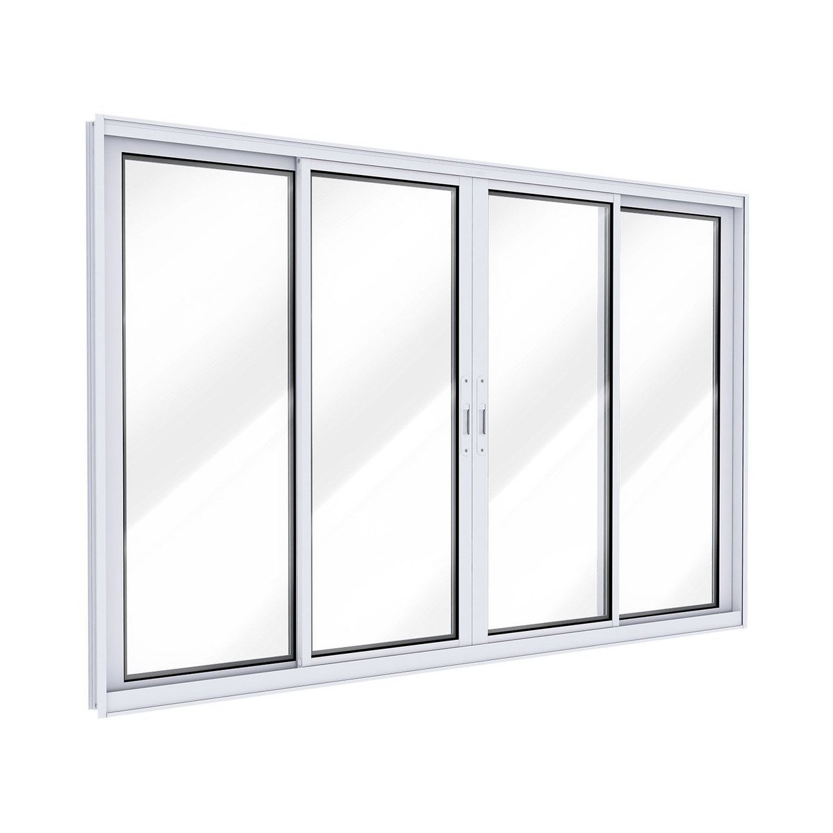 Janela De Alumínio De Correr 2 Folhas Móveis E 2 Folhas Fixas 120x150cm Lucasa Ideale Branco