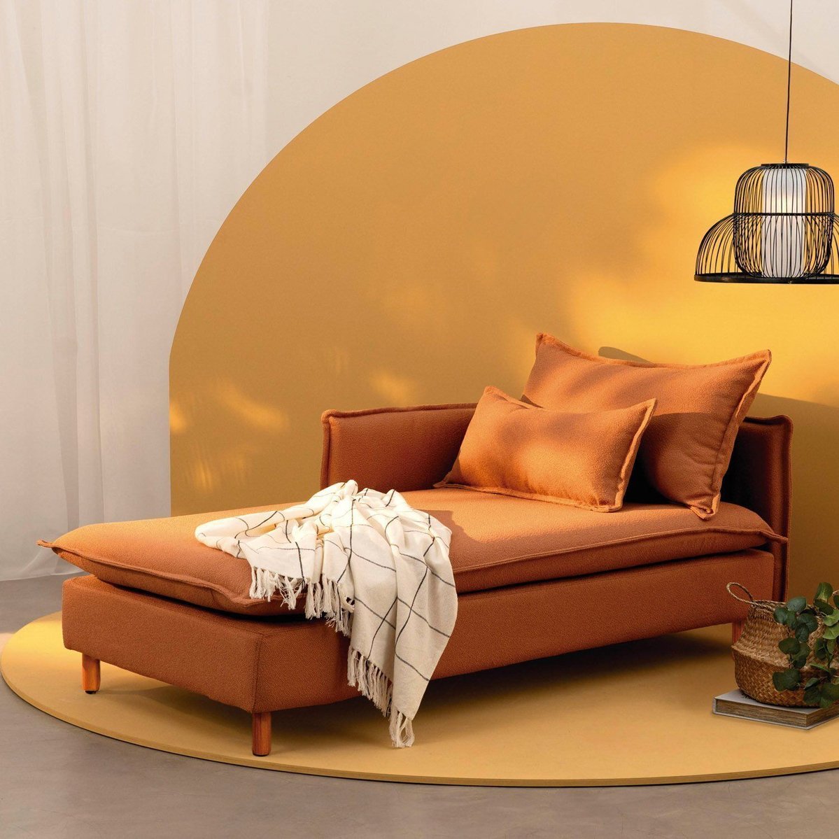 Sofá Modular Chaise Braço Lateral Com Pé Madeira Sôma Cabecasa Madeiraoriginals Mocha Mousse