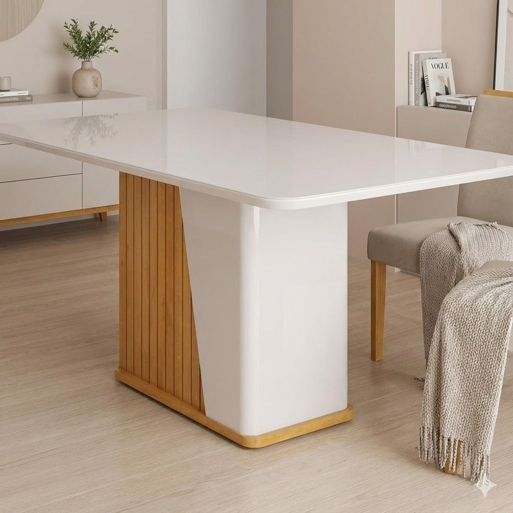 Mesa Para Sala De Jantar 6 Lugares 1 Porta Harmonia Naturalle/off-white