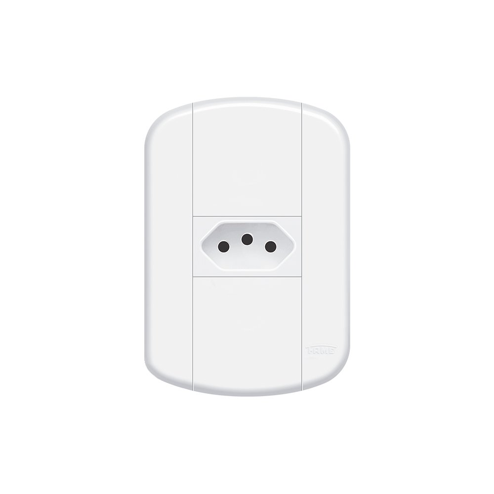 Tomada Fame Blanc+ 2p+t 10a Com Placa 4x2 Branca