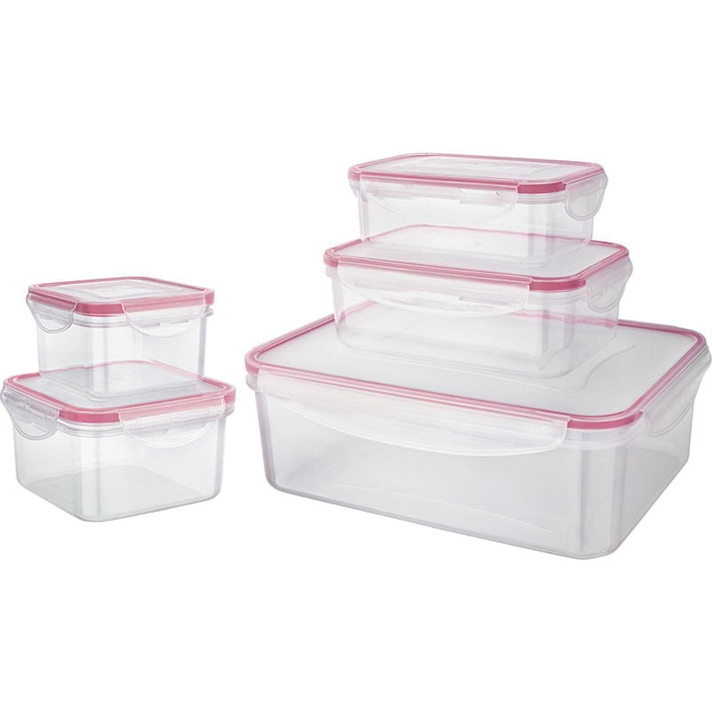 Conjunto de Potes Hermético 5 peças - Euro Home - Vermelho