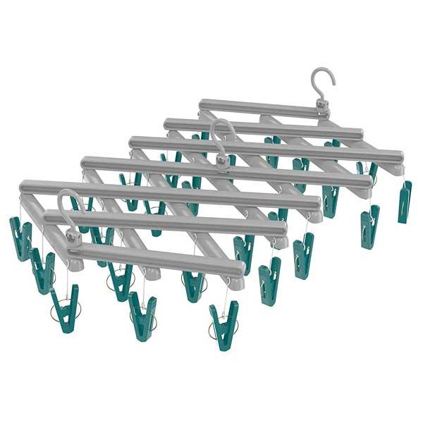 Mini Varal Extensivel Flashlimp Com 29 Prendedores Verde/cinza Lav3802