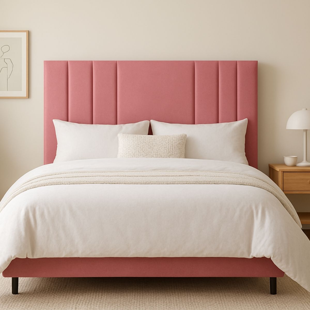 Cabeceira Suede 140 Cm Casal Moderna Frame Estofada Cama Box