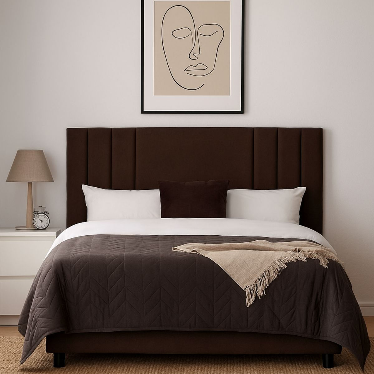 Cabeceira 100 Cm Suede Cama Box Solteiro Premium Frame Estofada