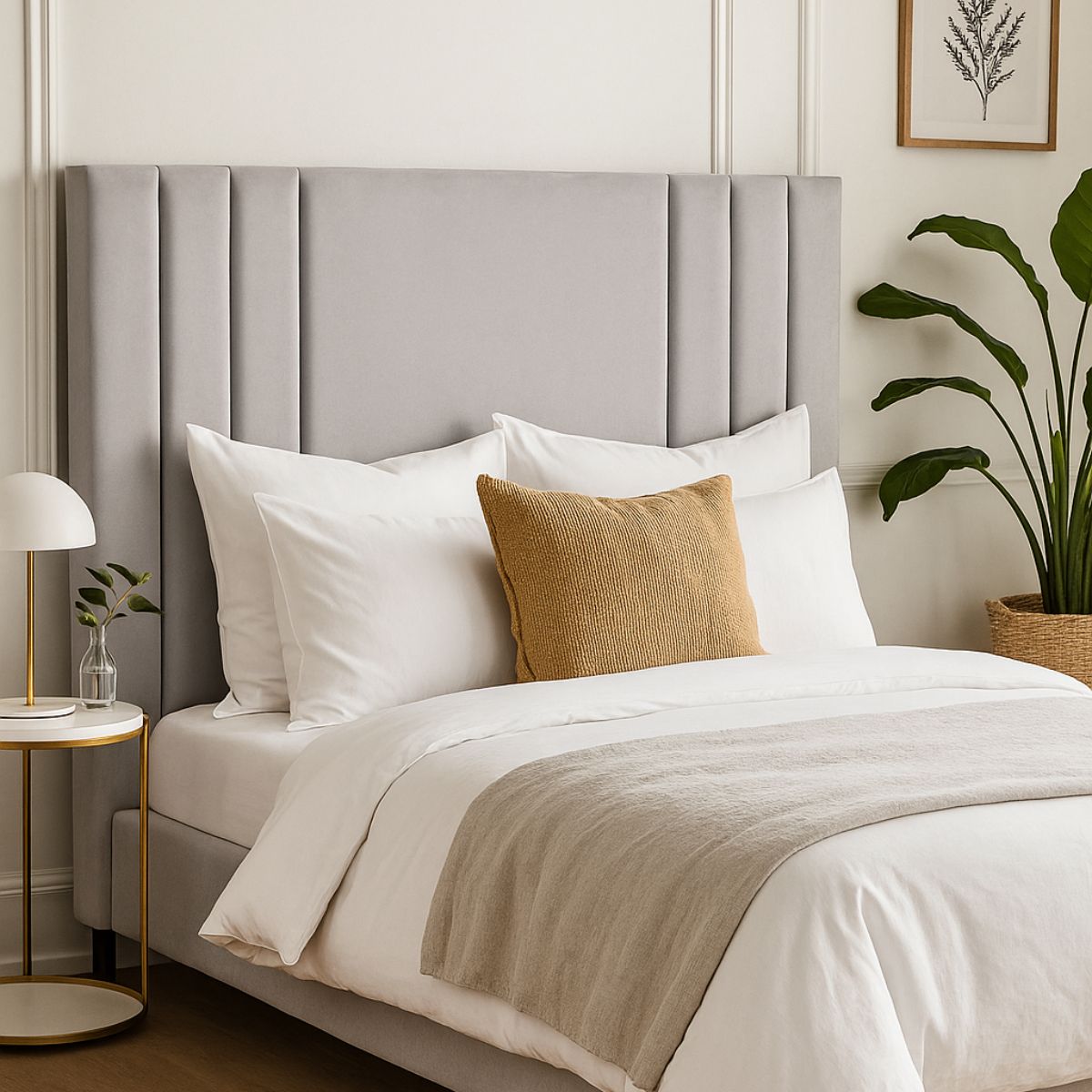 Cabeceira Suede Moderna King 195 Cm Estofada Cama Box Frame