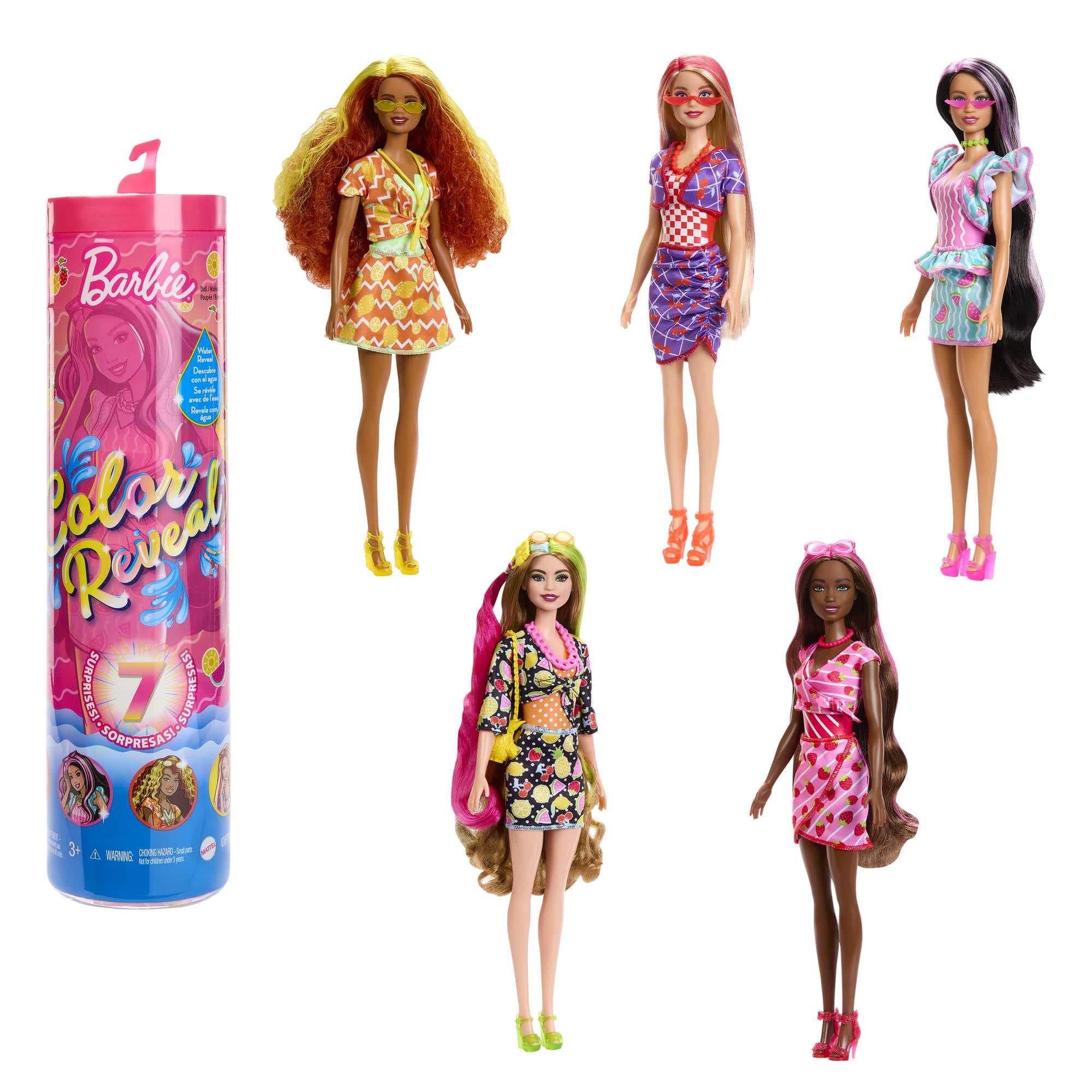 Boneca Barbie Color Reveal Frutas Doces Perfumadas Com 7 Surpresas