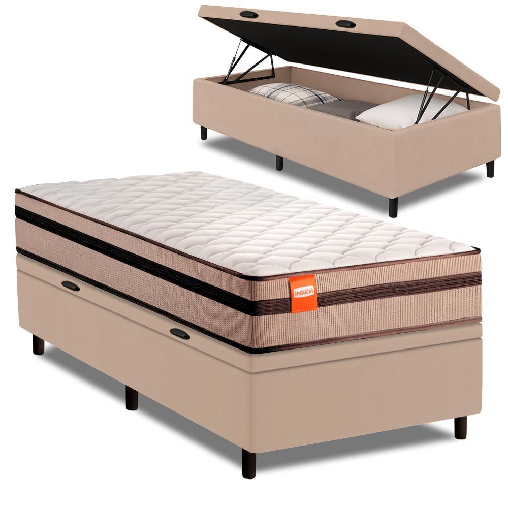 Cama Box Baú Solteiro Molas Ensacadas Bali 88x188x63cm
