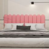 Cabeceira Nuvem Estofada King Size 10 Placas Em Suede 45cm Goiaba