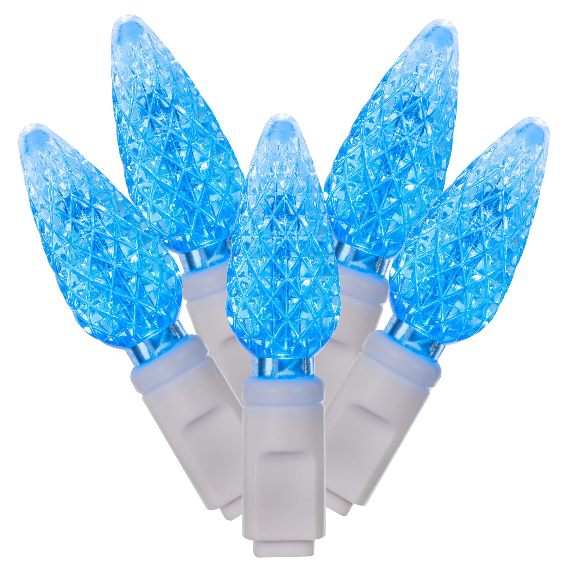 String Light Vickerman X6w8532 50 Led Teal 7,6 M White Wire