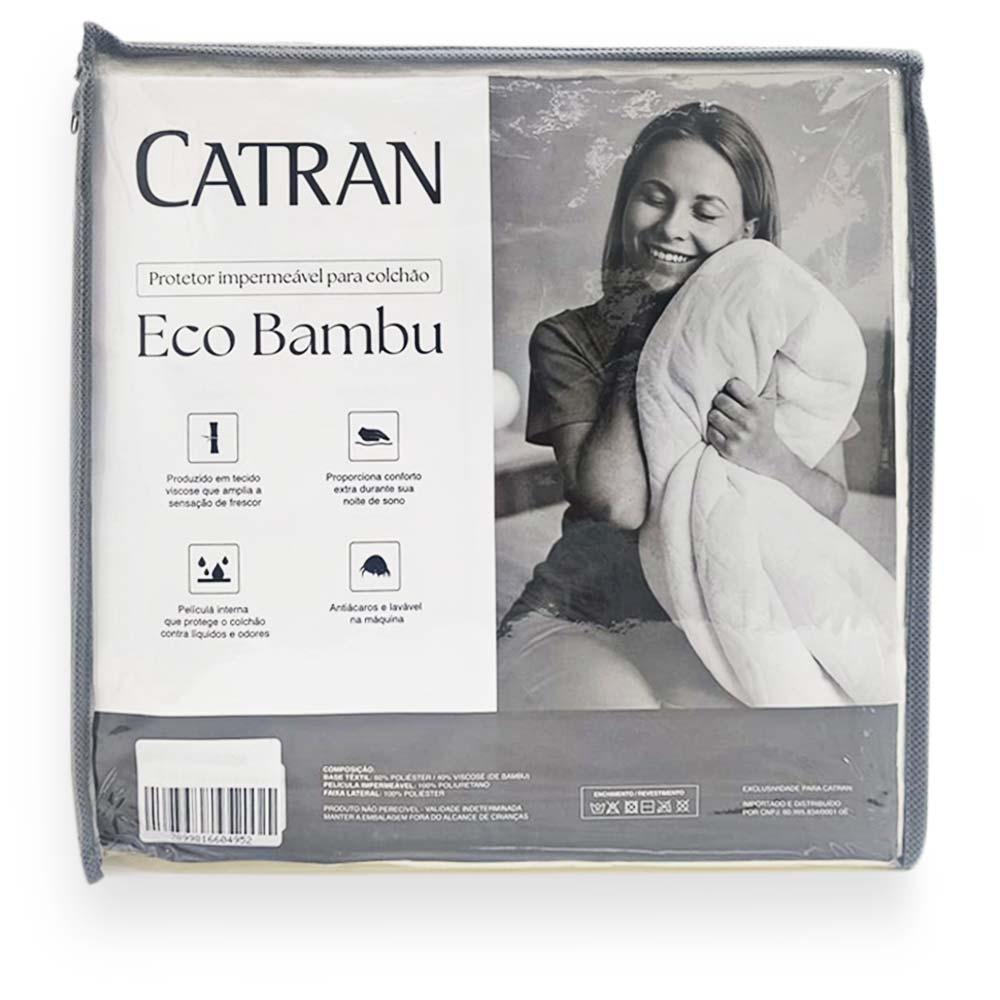 Protetor De Colchão Queen 40cm Impermeável Eco Bambu Care - Catran Branco