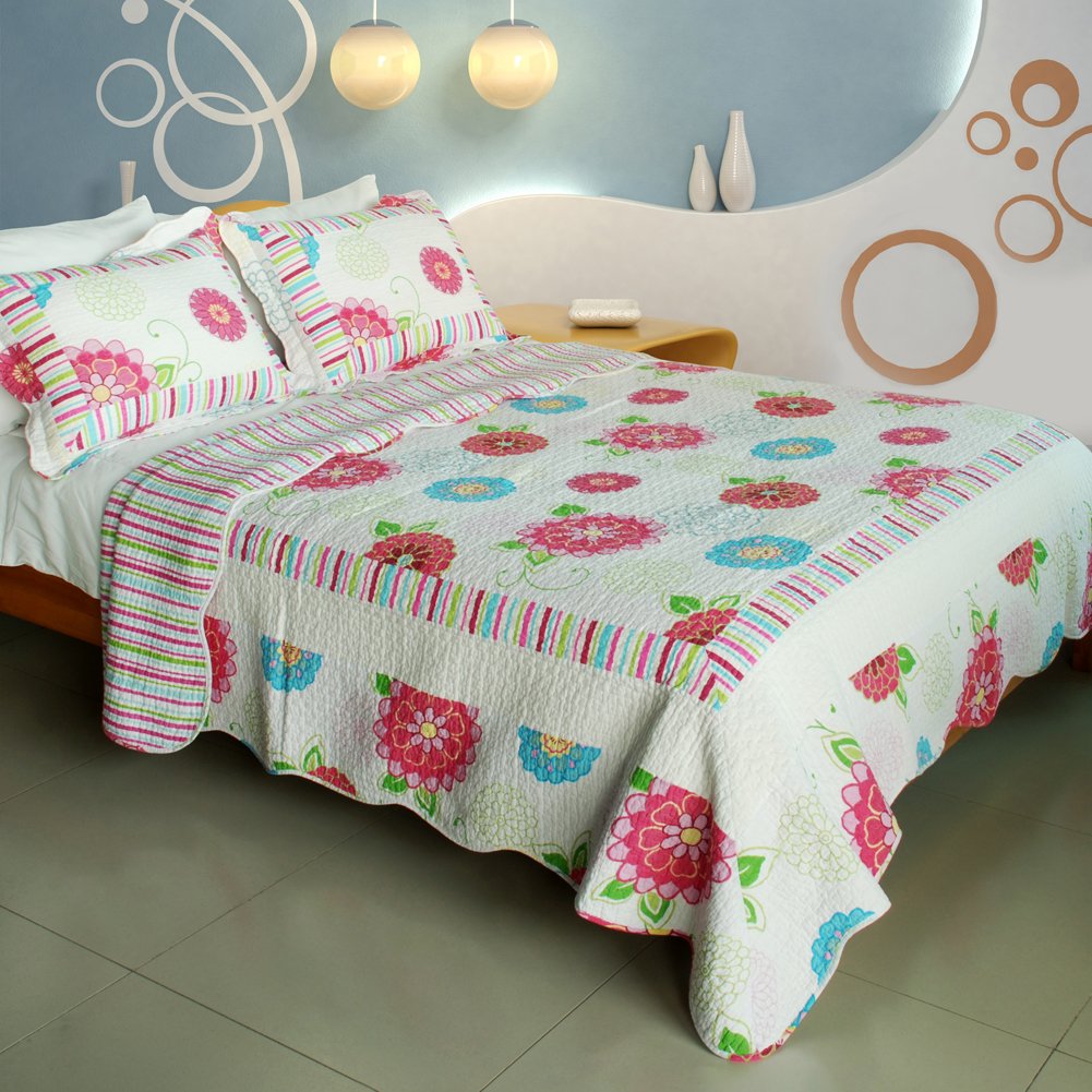 Conjunto De Edredões Blancho Bedding Pink Fairy Tale Cotton 3 Peças Completo