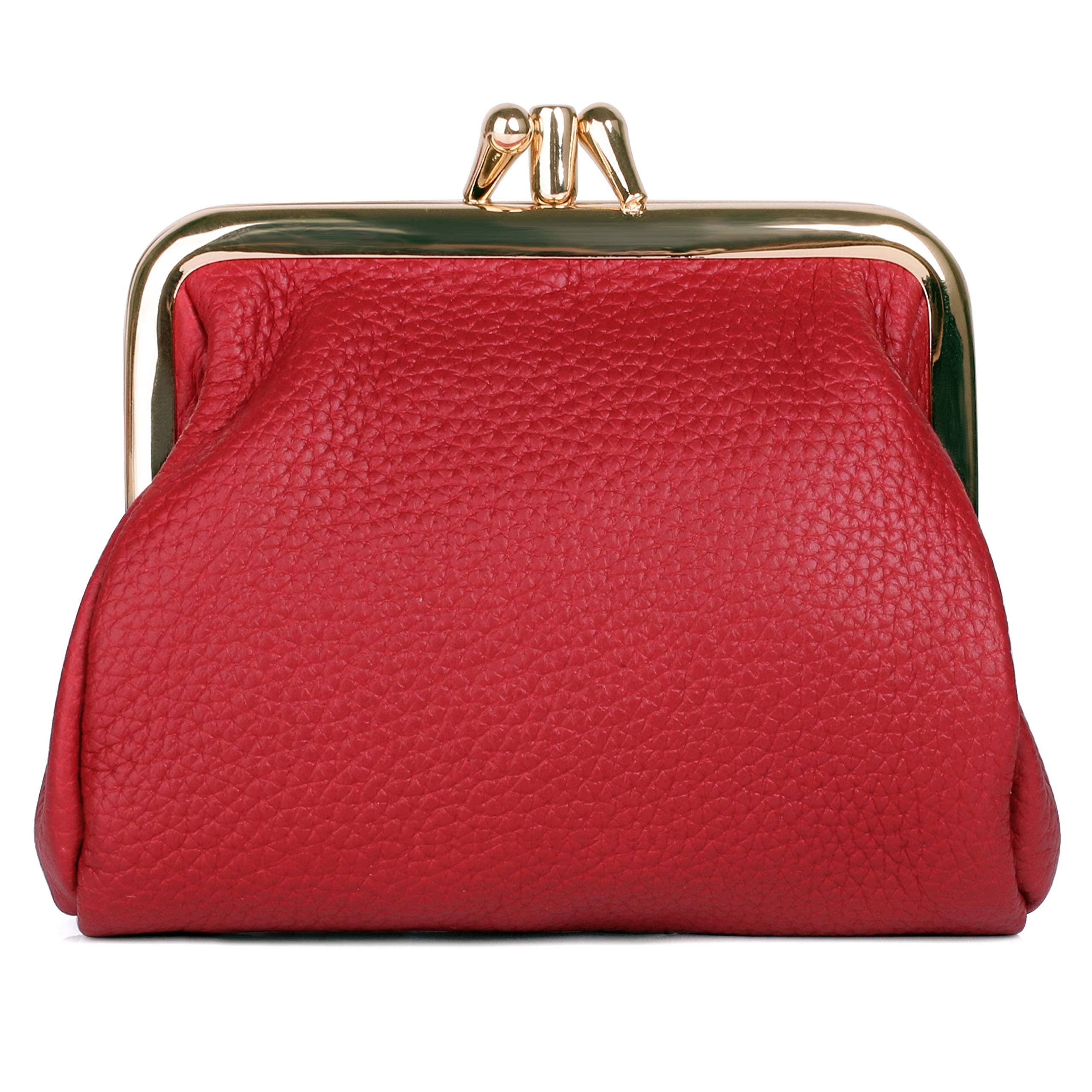 Porta-moedas Dopp Triple Frame Red Pebble Leather
