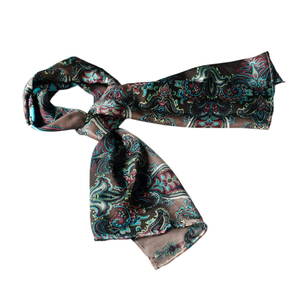 Lenço Blancho Bedding Preto Azul Paisley Silk Small