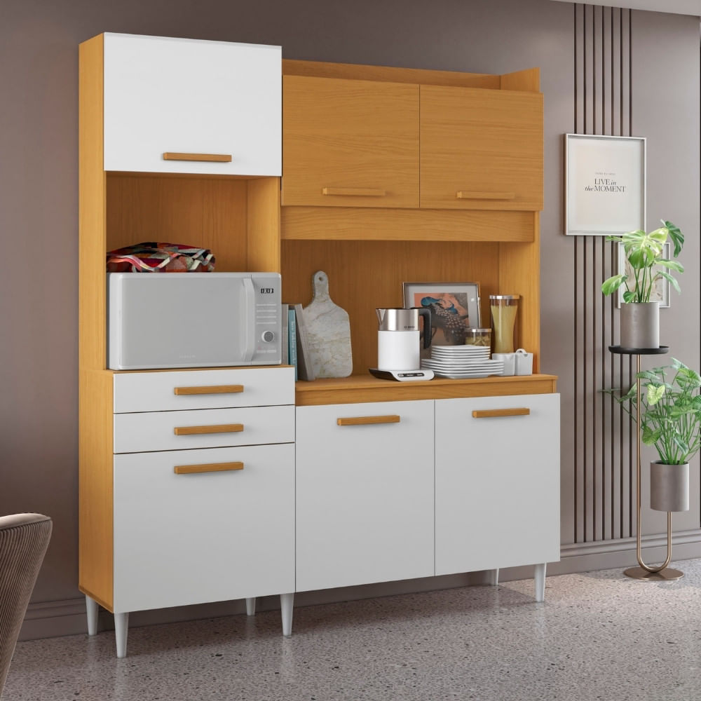 Cozinha Compacta 6 Portas 2 Gavetas Com Tampo Selena Aramóveis
