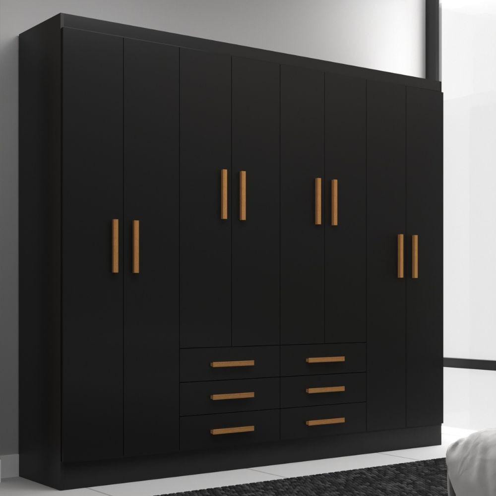 Guarda Roupa Casal 8 Portas 6 Gavetas Paris Evidência Móveis