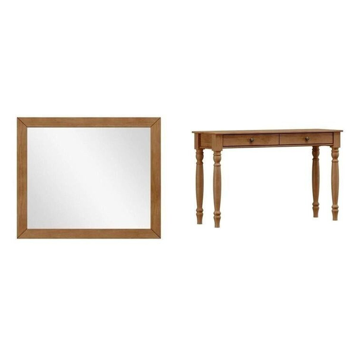 Conjunto Aparador + Espelho 100% Madeira Maciça - Linha Rubi Finestra Móveis Freijó