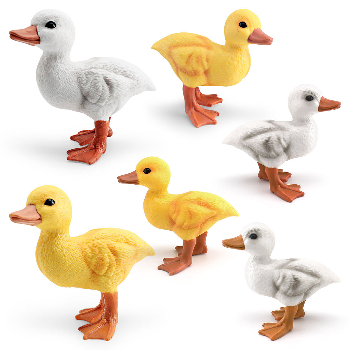 Conjunto De Bonecos Realistas De Pato, Pvc, Patinho E Adulto, 6 Peças