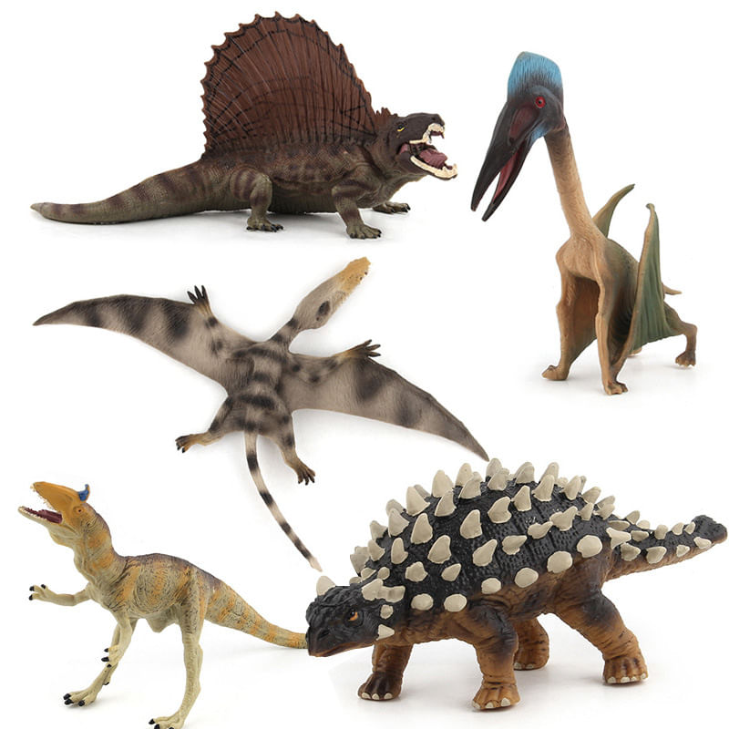 Conjunto De Figuras De Animais De Dinossauro Jurassic, 5 Peças De Pvc Realista