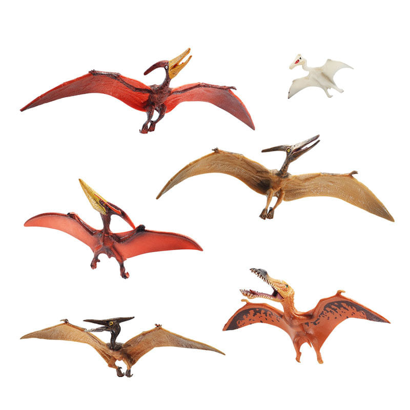 Conjunto De Figuras De Pterossauros Realistas: Dinossauro Pterodáctilo X6 Para Crianças